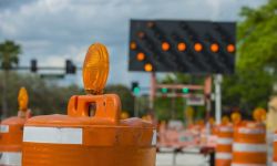 traffic cone in road