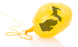 Shrinking balloon with Michigan on it
