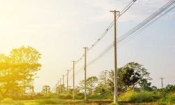 phone wires in a rural place 