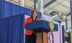 gov. gretchen whitmer on the stage