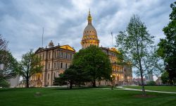  Michigan State Capitol Building & Surrounding Lansing Area Just Before Dusk