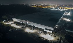Ultium Cells battery plant at night