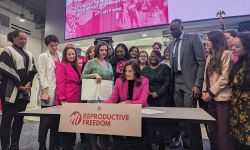 Gov. Gretchen Whitmer signing the "Reproductive Health Act"