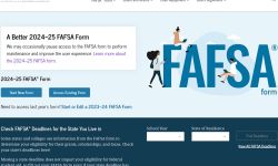 Screenshot of FAFSA website