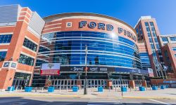 Ford Field, home of the Detroit Lions on November 10, 2020 in downtown Detroit, Michigan.
