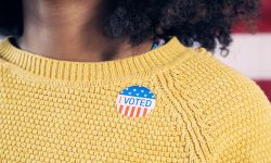 woman had i voted sticker
