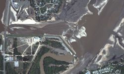aerial photo of the dam area