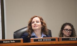 House Ethics and Oversight Chair Rep. Erin Byrnes, D-Dearborn, sitting down