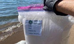 foam sample in a plastic bag
