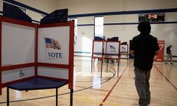 People waiting to vote 