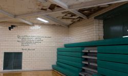 An empty school gym.
