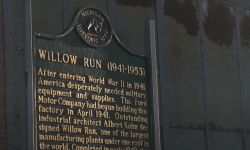 A sign for Willow Run. 