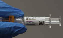 A close-up of the COVID vaccine. 