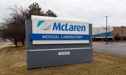 A sign for McLaren Medical Laboratory in Flint, Michigan.