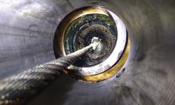 A ship’s rudder shaft. 