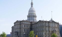The Michigan State Capitol building in Lansing, Mich.