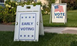 A sign for early voting. 