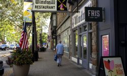 A street in downtown Holland, Michigan.