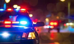 Police cars at night. 