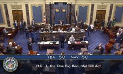 A screenshot of the US Senate voting on the "big, beautiful bill."
