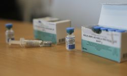 Vaccines on a table. 