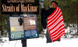Greetings From Straits of Mackinac postcard