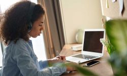 student working from home