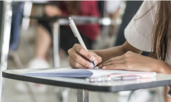 Student taking a test