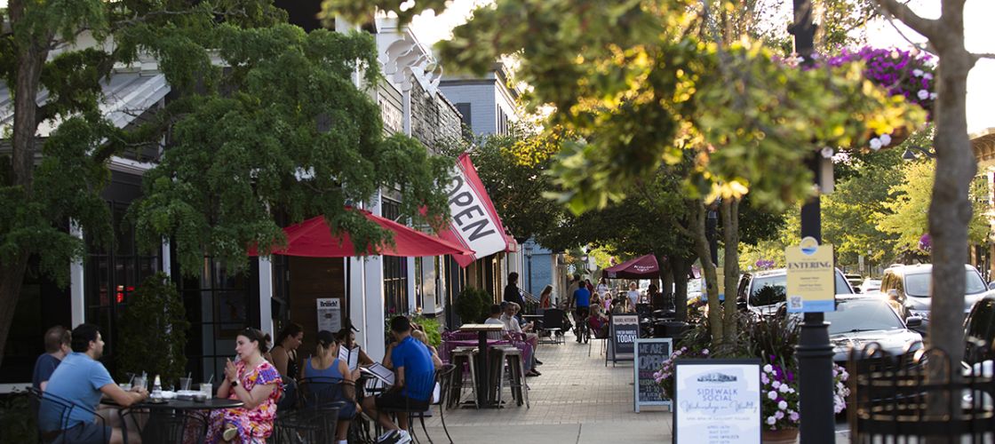 A street in Gaslight Village, East Grand Rapids, MI. 